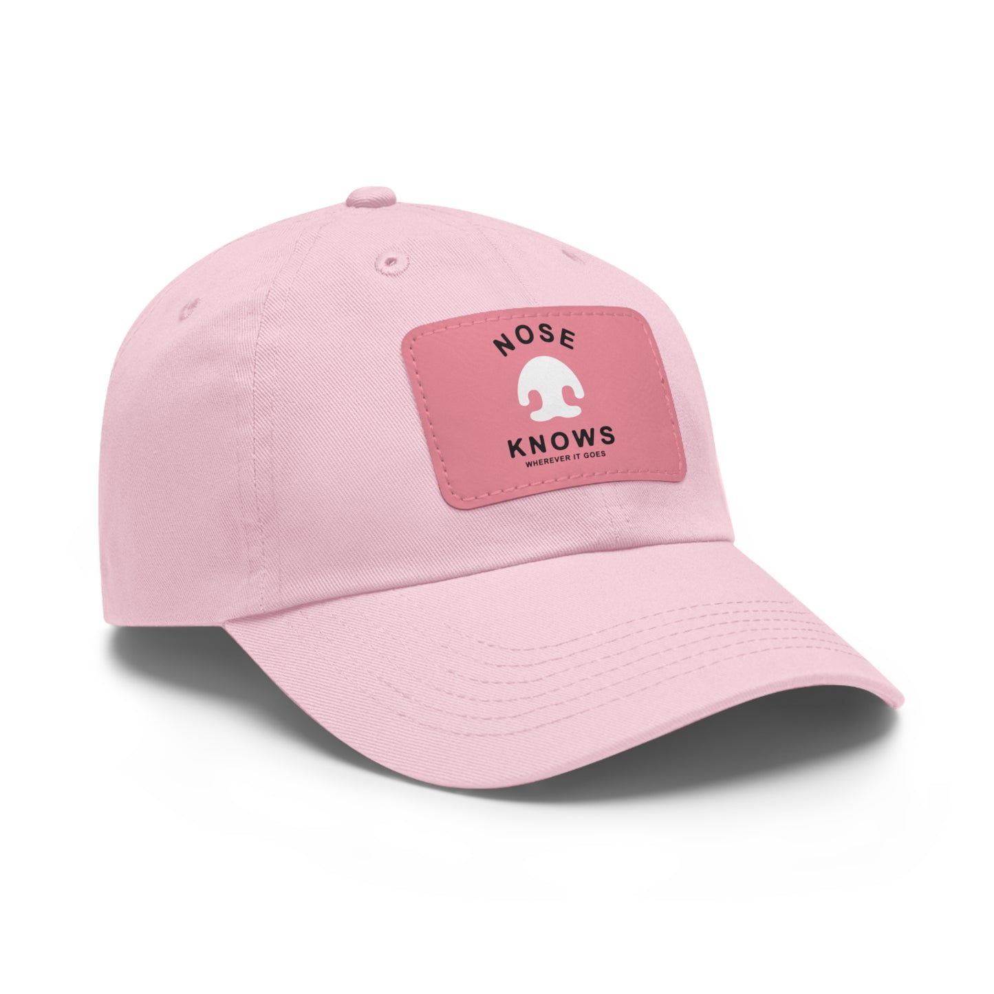 Hat with "NOSE KNOWS" Leather Patch Light Pink